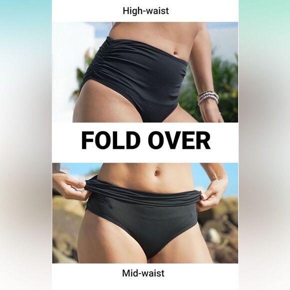 NWOT Holipick black Tummy control swim bottom, Modest high waist size M - Picture 4 of 9